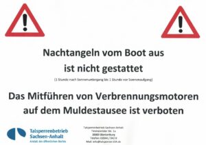 Verbotsschild Talsperrenbetrieb Sachsen-Anhalt und des Landkreises